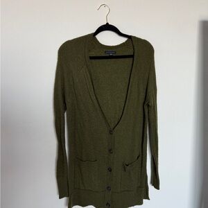 American Eagle Olive Green Cardigan Sweater